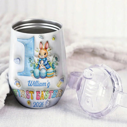 First Easter 2026 Personalized Kid Sippy Cup with Handles, Baby First Easter Bunny Sippy Cup with Name, Custom Easter Sippy Cup for Toddlers, Easter Bunny Cups for Granddaughter, Spring Kid Gifts