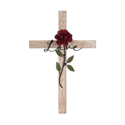 Wall Cross, Rustic Wooden Cross With Butterfly