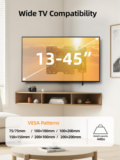 Lockable RV TV Wall Mount, 13-45 Inches, 44 lb, VESA 75 x 75 to 200 x 200 mm - photo 2