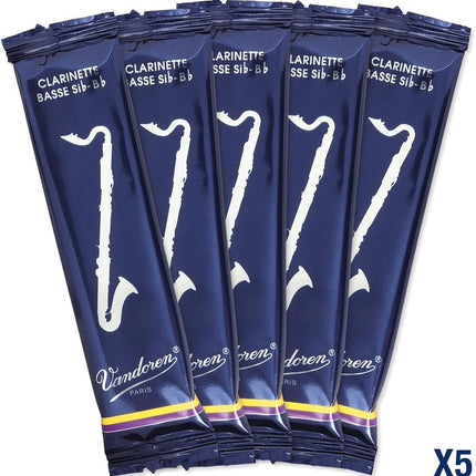 Vandoren CR121 Bass Clarinet Traditional Reeds Strength 1; Box of 5