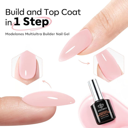 Builder Nail Gel in Nude Pink Glossy Jelly Finish - photo 3