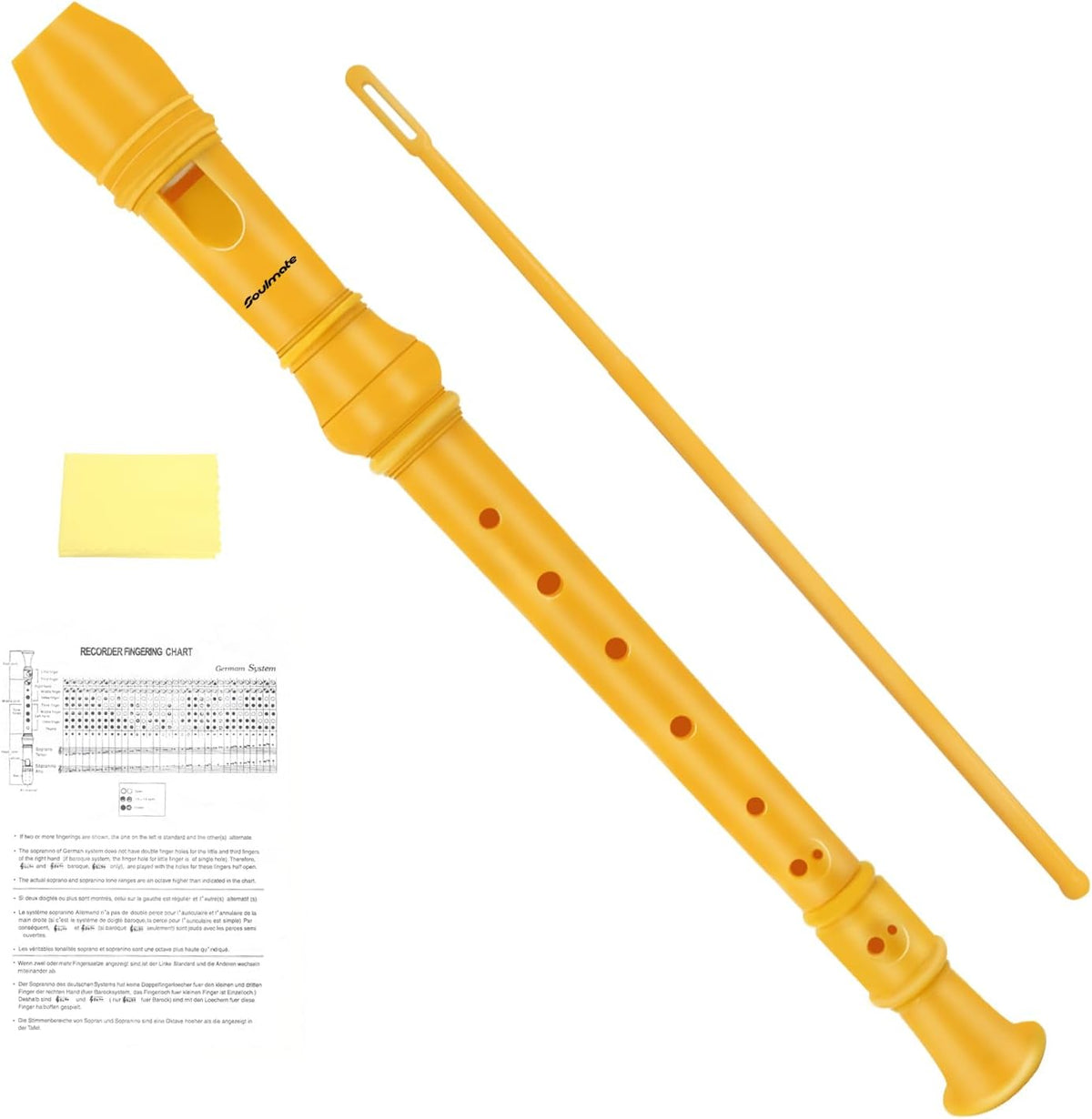 Recorder Instrument for Kids Toddler Beginners Students German Style C Key Soprano Recorder Instrument 8 Holes 3 Piece