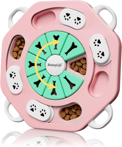 Pink Level-1 Dog Puzzle Treat Dispenser for Small and Medium Dogs