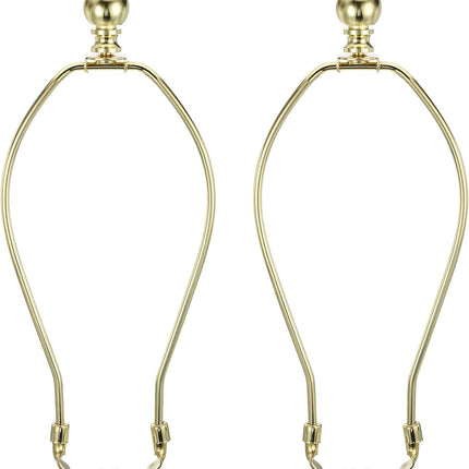 PATIKIL 9.5 Inch Lamp Harp Kit with Finial, 2 Set Detachable Shade Bracket Holder, DIY Lighting Accessories for Table Floor Lamps, Gold Tone