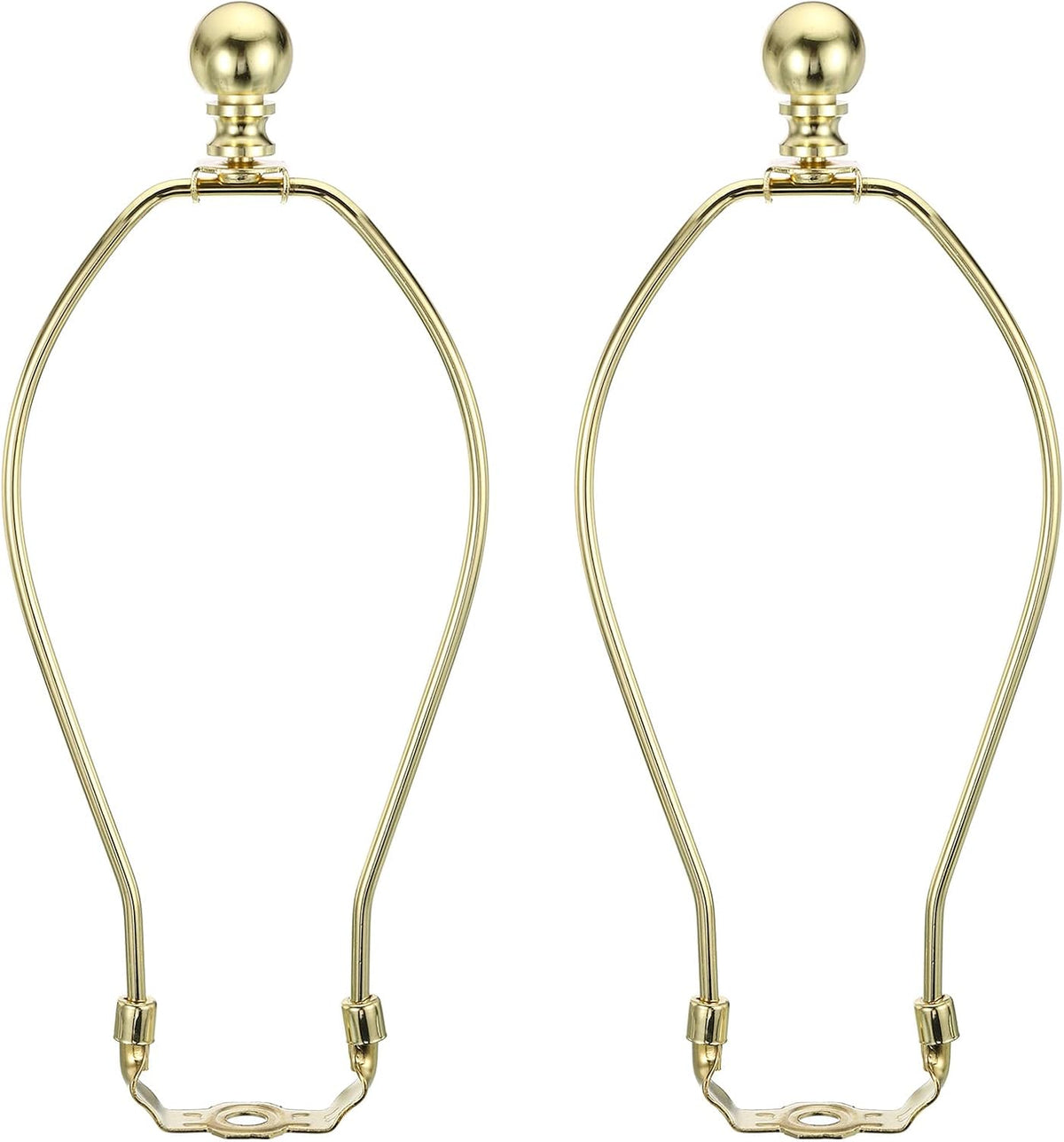 9.5 Inch Gold Tone Lamp Harp Kit with Finial, 2 Set