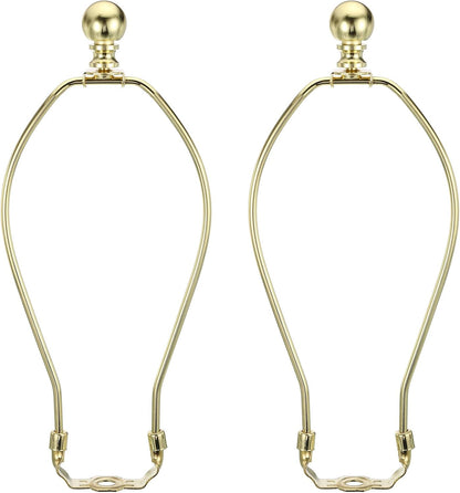 9.5 Inch Gold Tone Lamp Harp Kit with Finial, 2 Set