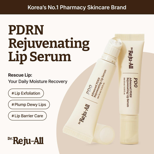 Advanced PDRN Rejuvenating Lip Serum - Hydrating Lip Balm for Glowy, Dewy Lips, 0.3 Fl Oz