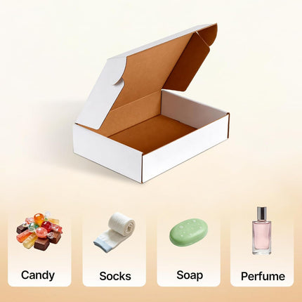 8x6x2 inches Small White Shipping Boxes 25 Pack，Corrugated Cardboard Gift Boxes，Mailing Boxes for Small Business Packing and Storage