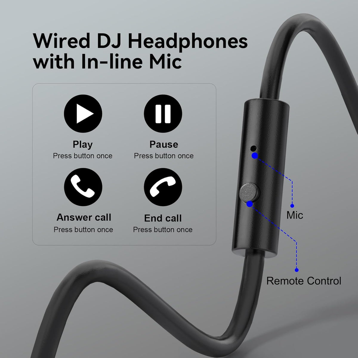 Wired Over Ear Headphones Hi-Res Studio Monitor & Mixing DJ Stereo Headsets with 50mm Drivers and 1/4 to - photo 5