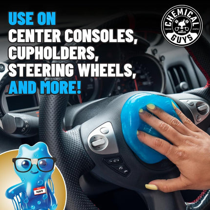 Chemical Guys Car Cleaning Kit Interior 9-Piece - Total Interior Cleaner, Sticky Icky Green Apple & Strawberry Detailing Gel, 3 Detailing Brushes, 3 Towels, Safe for Cars, Trucks, SUVs & More