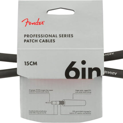 Professional Series Instrument Cable, Guitar Cable, Guitar Accessories, Angle/Angle, Black, 6in, 2-Pack