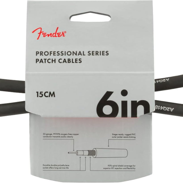 Professional Series Instrument Cable, Guitar Cable, Guitar Accessories, Angle/Angle, Black, 6in, 2-Pack - photo 2