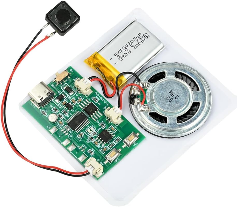 DIY Birthday Card Sound Module with Push Button and Speaker