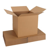 12x12x12 Shipping Boxes 10 Pack, Brown Corrugated Cardboard Boxes with Side-Lock and Pre-Applied Double-Sided Tape, Easy Assemble Packing Mailer Boxes for Small Business Shipping