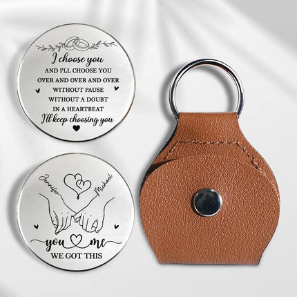 Funny Couple Pocket Hugs, I Choose You And I'll Choose You Custom Couple Holding Hand Pocket Hugs For Husband Wife, Valentines Day Gifts For Him Her, Anniversary Wedding Engagement Gifts For Women Men