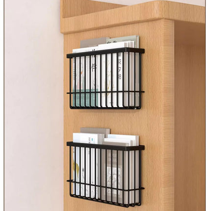 2 Piece Kitchen Cabinet Door Storage Box,Self Adhesive Wall Mounted Storage Boxes,Wardrobe/Bathroom/Refrigerator Small Items Organizer Storage Box (Black)