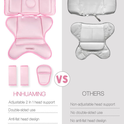 Infant Car Seat Insert with 2 Headrest for Doona|Graco, Thickened Baby Car Seat Head Support for Newborn, Reveable Baby Car Seat Cushion for Side Impact Protection, Pink
