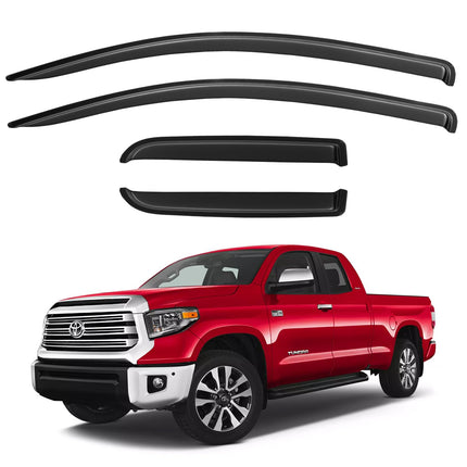 in-Channel Window Visors Rain Guards for 2017-2026 Ford F250 F350 F450 F550 Super Duty SuperCrew, Window Vent Wind Shades Deflectors for 17-26 F-250~F-550 SD Crew Cab