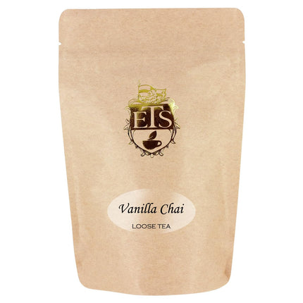 English Tea Store Vanilla Chai Tea Loose Leaf - 4oz | Spiced Black Tea with Cardamom Cinnamon Ginger Cloves | Creamy Vanilla Twist for Cozy Hot Tea | Indian Inspired Masala Tea Experience