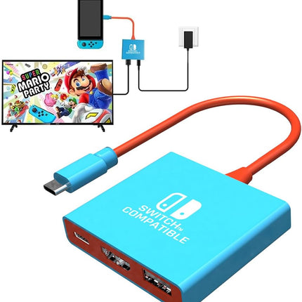 pdobq Switch Dock Switch Docking Station for Nintendo, Portable Switch1 TV Adapter Support 4K/60HZ TV Mode Compatible Steam Deck/Switch OLED, Travel Dock with HDMI2.0 USB3.0 Port