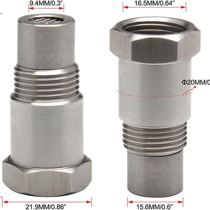 2Pcs M18x1.5 Stainless Steel Adapter Filter Connectors, Threaded Sensor Adapters