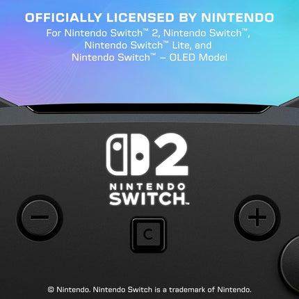 Turtle Beach Afterglow Wave Wireless RGB Gaming Controller - Officially Licensed for Nintendo Switch 2, Nintendo Switch/Switch Lite/OLED - TMR Thumbsticks, Customizable Lighting - Black