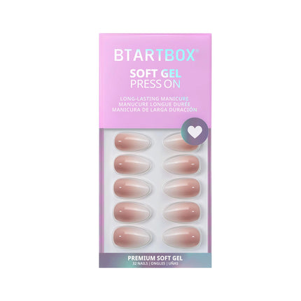 Press On Nails, Short Almond Pink Fake Nails, 32Pcs Full Kit - photo 4