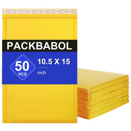 Kraft Bubble Mailers 8.5x11 Inch 50 Pcs,Small Self-Sealing Mail Shipping Bags,Yellow Padded Envelopes #2