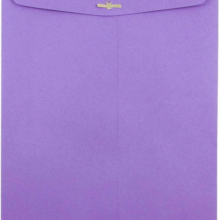 JAM PAPER 9 x 12 Colored Envelopes with Clasp Closure - Violet Purple Recycled - 25/Pack