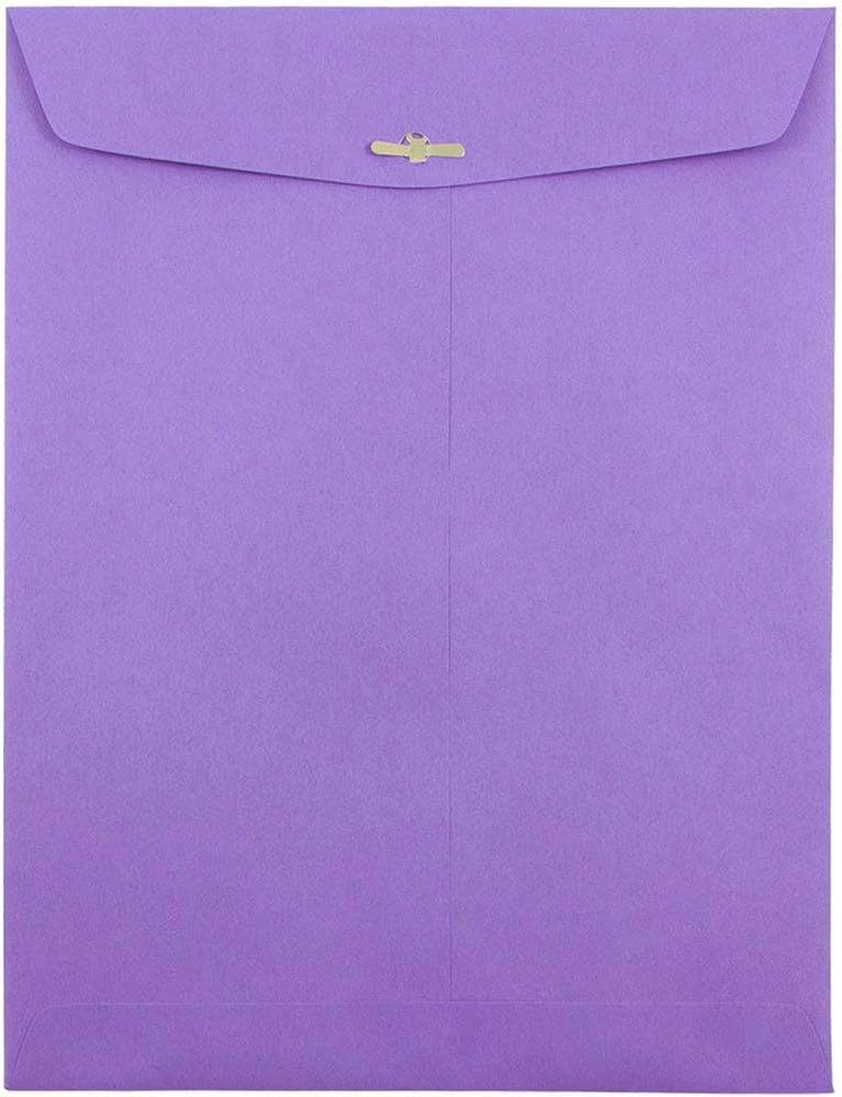 9 x 12 Violet Purple Recycled Clasp Envelopes, 25 Pack - photo 2