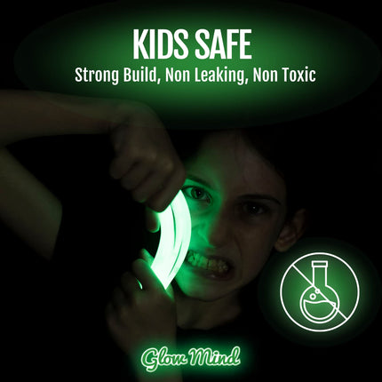 100 Glow Sticks Bulk Party Pack, 8" Halloween Glow Bracelets and Necklaces