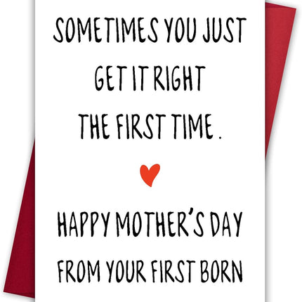 Mothers Day Card from Daughter Son, Happy Mother's Day Card for Mom from Your First Born, Funny Mothers Gifts for Mom from Kids, Unique Mother Gifts for Moms, Mama Gift Ideas Greeting Cards
