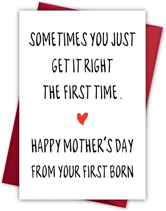 Mothers Day Card from Daughter Son, Happy Mother's Day Card for Mom from Your First Born, Funny Mothers Gifts for Mom