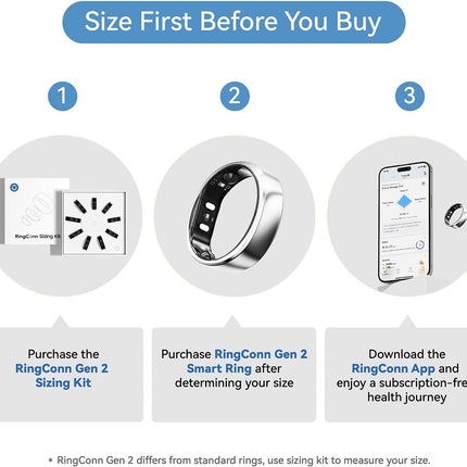 RingConn Sizing Kit - Size First Before You Buy - Choose from 9 Sizes - Sizes 6 to 14 - Find The Perfect Ring Size Smart Ring Size