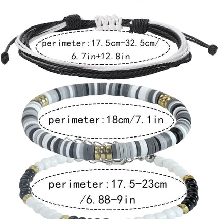 Beach Bracelet Set for Men and Women, Surfer Men Bracelet, Braided Boho Summer Bracelets Adjustable Men's Bracelet Handmade Women Bracelet String Rope Ankle Bracelets Birthday Gift