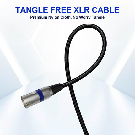 Paquete profesional de 6 cables XLR de 25FT, sin ruido, 3 veces más duraderos