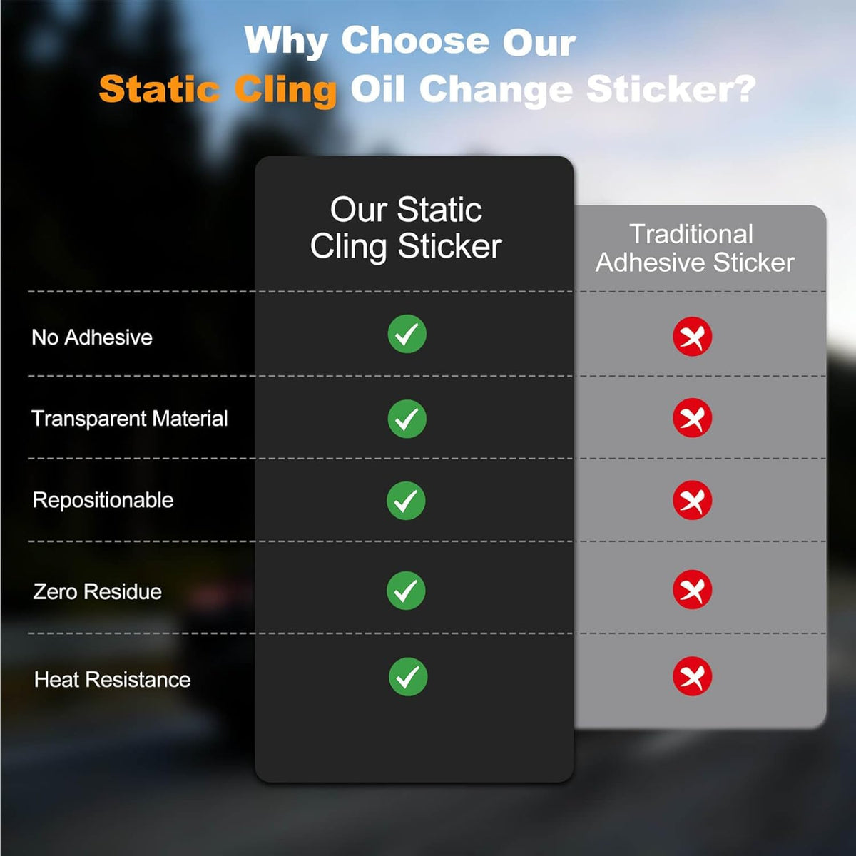 Static Cling Oil Change Windshield Reminder Stickers, 120 Pcs - photo 3