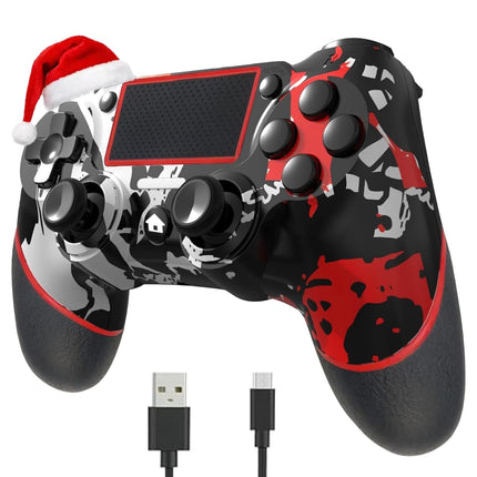 SZYUYU Wireless Controller for Ps4 Romote Compatible with Ps4/Slim/Pro/Windows PC, Controller for Ps4 with 3.5mm Audio Jack, Touch Pad,Six Axis Motion Control, Charging Cable (Flame White)