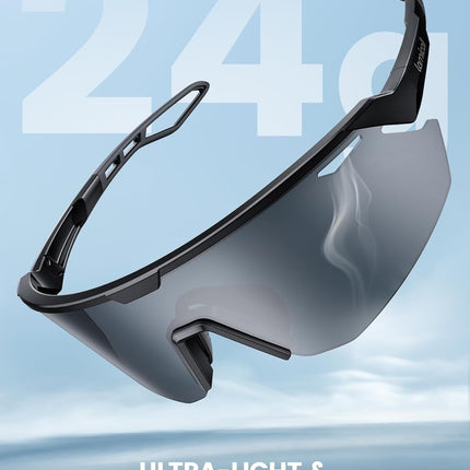 Lamicall 24g Polarized Sports Sunglasses for Men Women - UV400 Protection Sun Glasses Gifts for Running Cycling Baseball