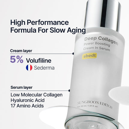 Deep Collagen Serum, Cream in Serum, Volufiline,1.01 fl.oz