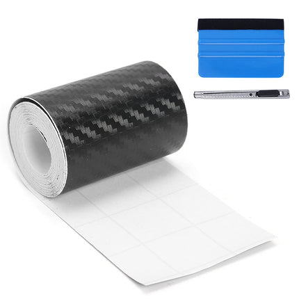 3D Black Carbon Fiber Car Vinyl Wrap Self-Adhesive Film 1ft x 5ft