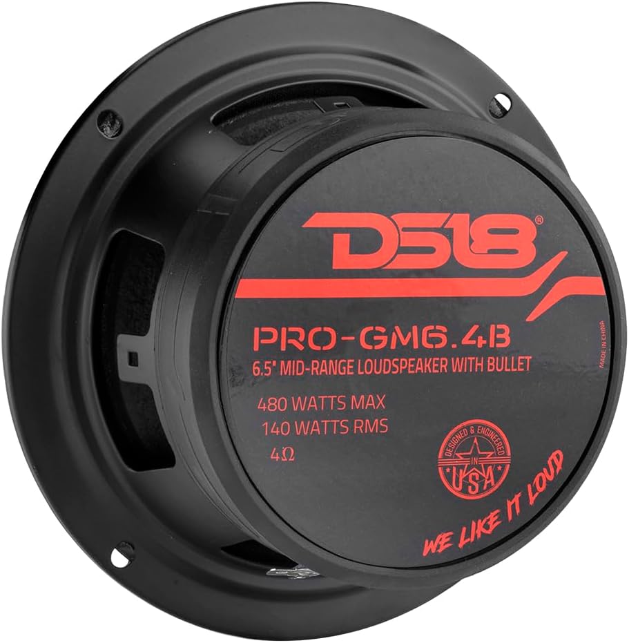 6.5-Inch Midrange Loudspeaker with Red Aluminum Bullet, 4 Ohm - photo 4