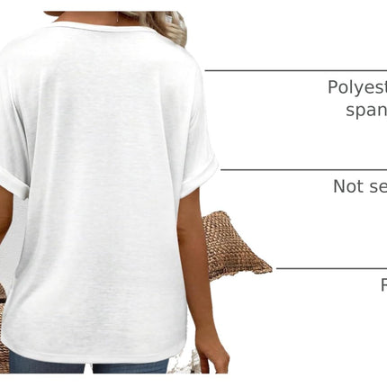 Camisetas de manga corta con cuello en V, tops de mujer, ropa de moda para vacaciones en la playa, conjuntos casuales de verano, primavera y otoño