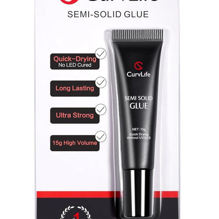 Semi Solid Nail Glue, 15g Strong Nail Glue for Press On Nails