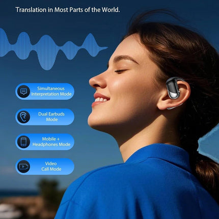 AI Translation Earbuds, 198+ Languages Real-Time Translator, 60H Playtime Audifonos Traductores Inglés Español, 3-in-1 Translating Headphones for Travel, Business & Learning