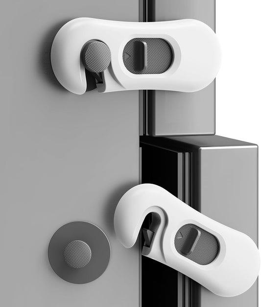 5-Piece White Child Proof Fridge and Cabinet Door Locks