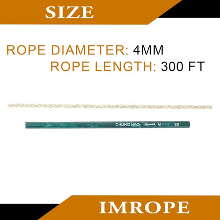 4mm x 300 Feet White Jute Rope, Twine for Gardening Tomato Climbing Plant Tie Floristry Crafts Gift Wrapping Packing Decor