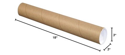 3" x 18" Kraft Mailing Tubes with Caps, Pack of 24 - photo 5