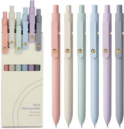 6-Piece 0.7mm Fine Point Black Ink Gel Pen Set