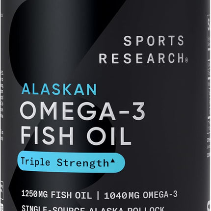 Sports Research Triple Strength Omega-3 Fish Oil 1250mg — 90 Softgels - view 1